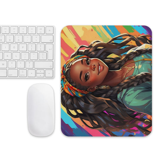 mouse mat vibrant colourful girl front image