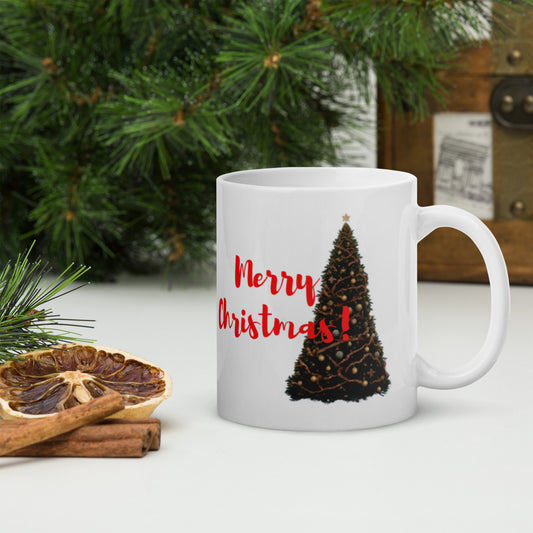 Merry Christmas White glossy mug